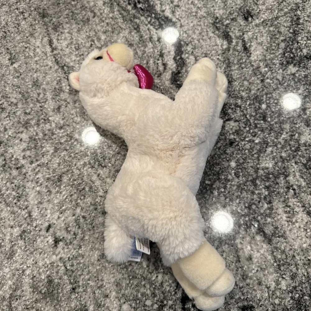 Aurora Mary Llama Plush White Stuffed Animal Pink Heart 14 Inch Clean And Soft